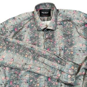 Maceoo Abstract Print Button Down Shirt Mens 2XL Italian Fabric Designer
